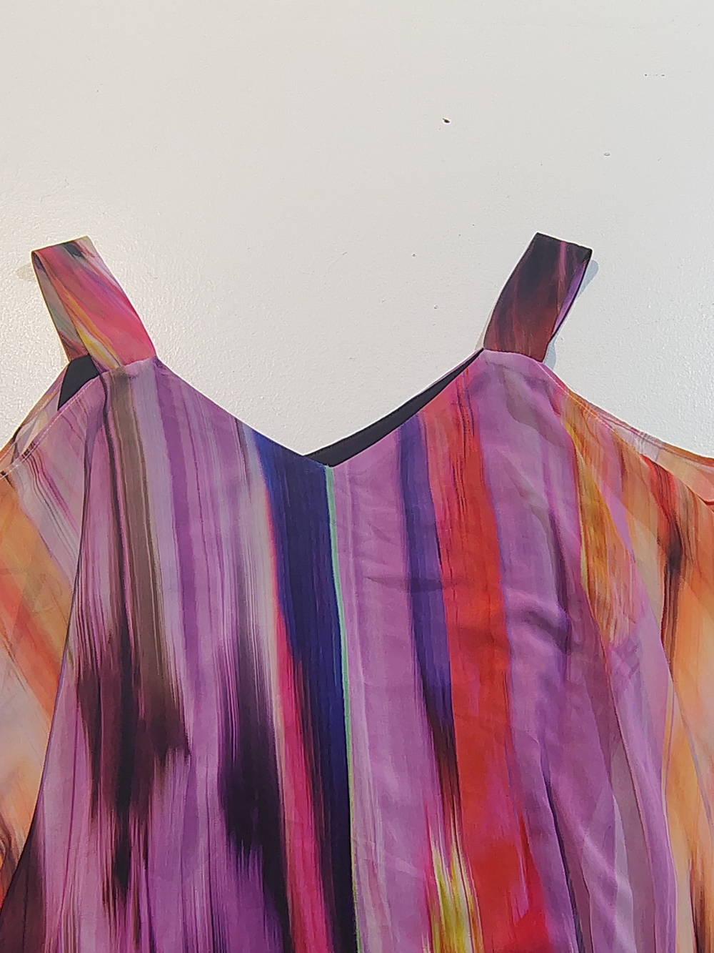Signature by Robbie Bee Multicolor Pink Purple Cold-Shoulder Maxi Dress - Picture 7 of 14